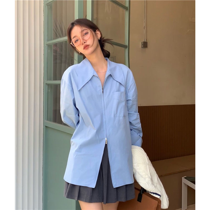 Jiashucheng Áo Sơ Mi Tay Dài Phong Cách Hàn Quốc Cao Cấp Thời Trang Thu Đông Hàng Mới Dành Cho Bạn Nữ
