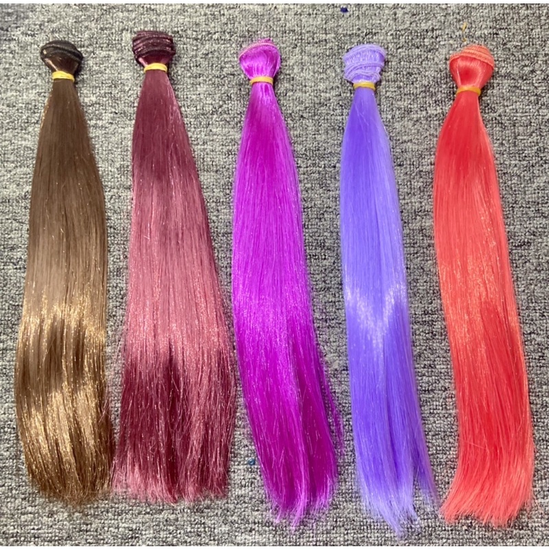 T30-TÓC 30CM GIẢ TƠ SILK MAY DÁN CHO BÚP BÊ