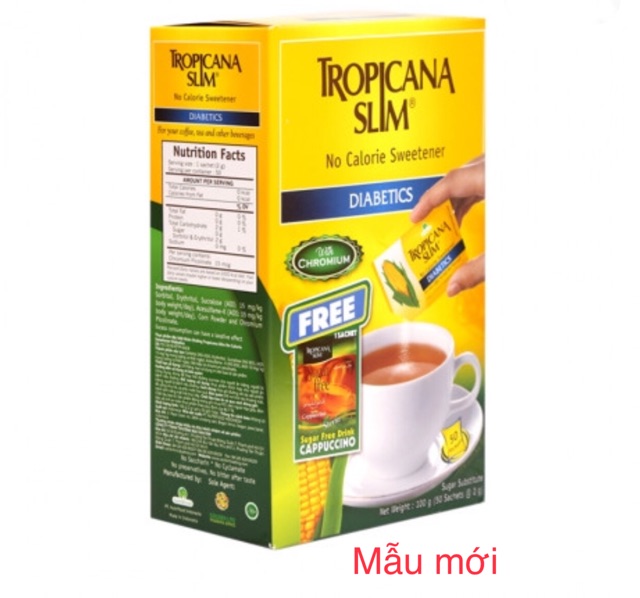 TROPICANA SLIM (hộp 50 gói)- đường ăn kiêng-Amipharma