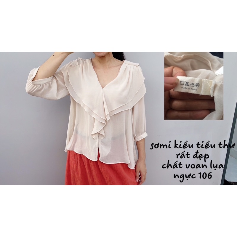 Áo sơmi kiểu chất voan tơ bèo nhúng tiểu thư phong cách 2hand