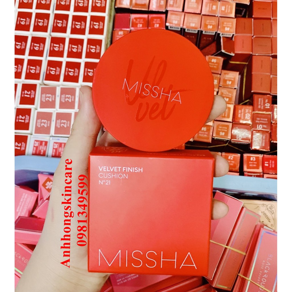 Phấn Nước Missha Velvet Finish Cushion SPF50+ PA+++ Phiên Bản Đỏ