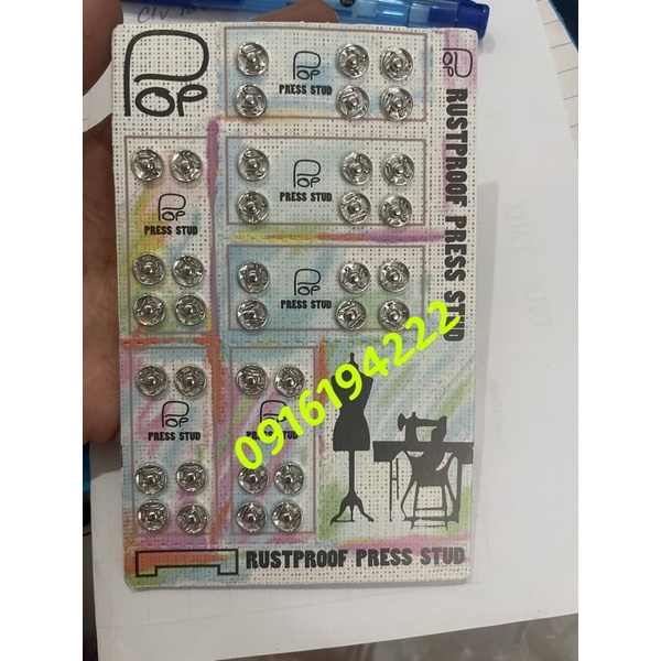 Cúc bấm áo dài, cúc bóp màu trắng POP