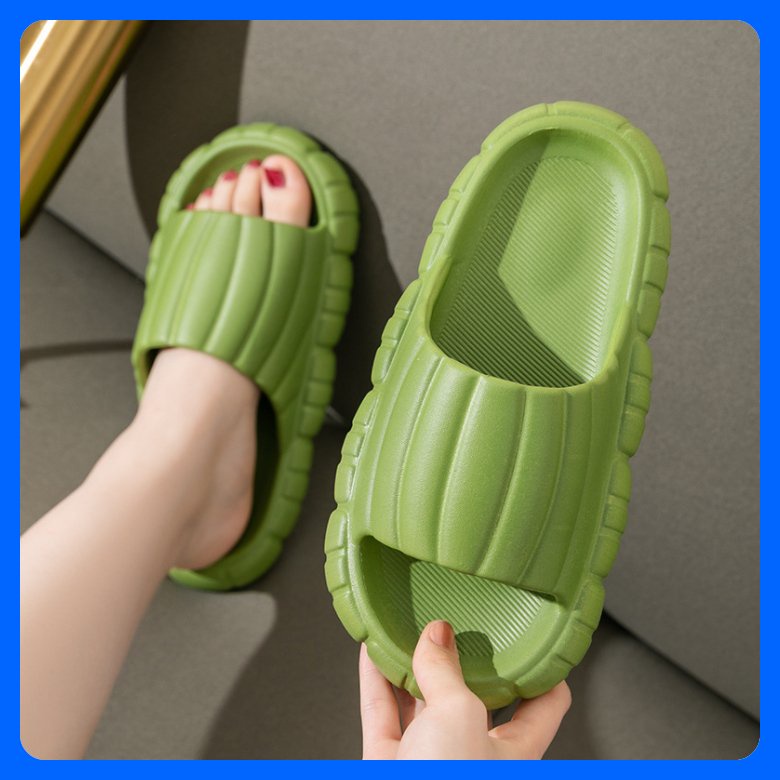 Dép bánh mì cao cấp màu trơn Pastel quai ngang thời trang nam nữ đi êm nhẹ đế cao chống trượt cho học sinh sinh viên