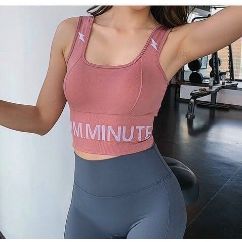 Áo bra gym yoga MINUTE ,bra thể thao dáng crotop hàng xịn