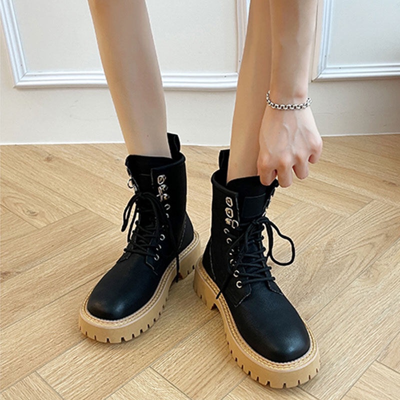 Giày Bốt RENBEN Có Đệm Dây Chéo Thời Trang Cho Nữ