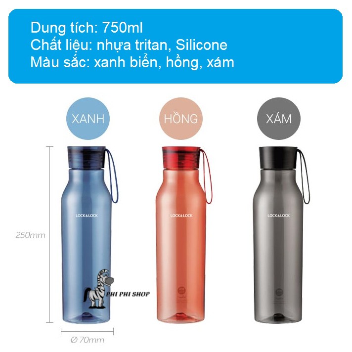 Bình nước nhựa tritan Lock&amp;Lock Eco Bottle dung tích 750ml ABF664