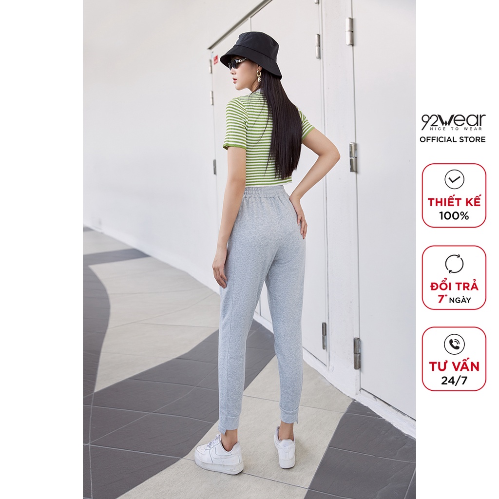 Quần jogger nữ 92WEAR, trẻ trung, chất nỉ cao cấp QNW1173