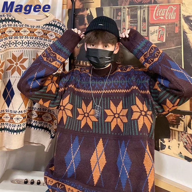 Áo sweater Dệt Kim Chui Đầu Cổ Tròn Dáng Rộng Thương Hiệu Hong Kong Aberdeen Phiên Bản Mới Hàn Quốc Cho Nam