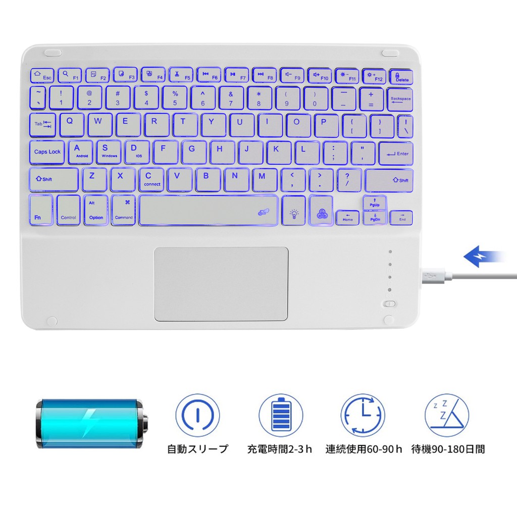 Ipad Android Đa hệ thống Bàn phím Bluetooth không dây đa năng Bàn phím được chiếu sáng RGB