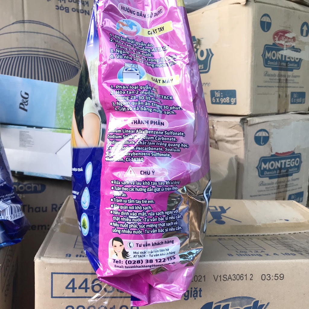 BỘT GIẶT ATTACK KHỬ MÙI KHỬ KHUẨN HƯƠNG ANH ĐÀO GÓI 4.5KG