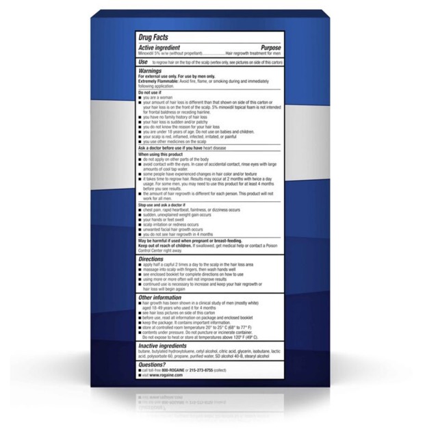 Kem mọc tóc Nam Rogaine Minoxidil 5% Foam For Men 60ml