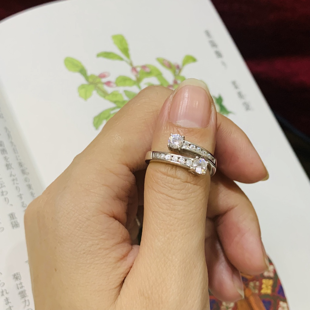 N18. Nhẫn bạc đ.á trắng sang trọng vintage | Độc lạ | Vintage Necklace|| Si Nhật | Japan | 2HAND | trang sức nhật bản