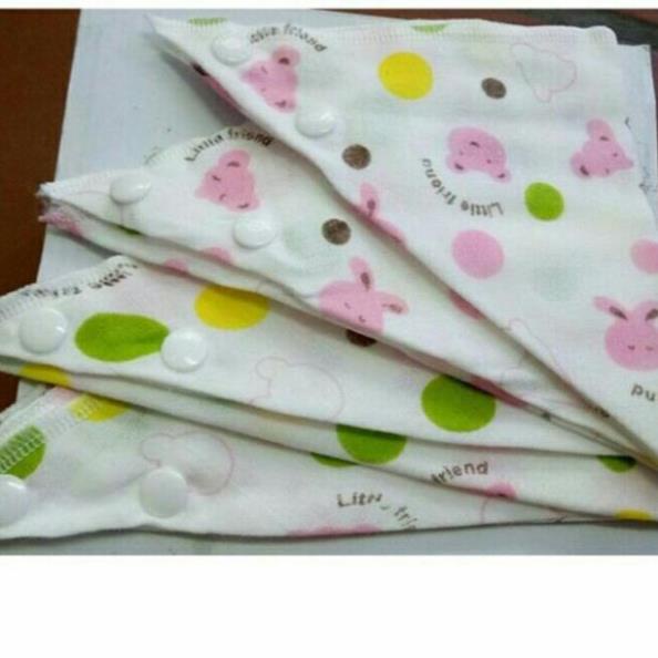 Sét 10 khăn yếm tam giác cotton  2 lớp có cúc bấm ( hàng loại 1)