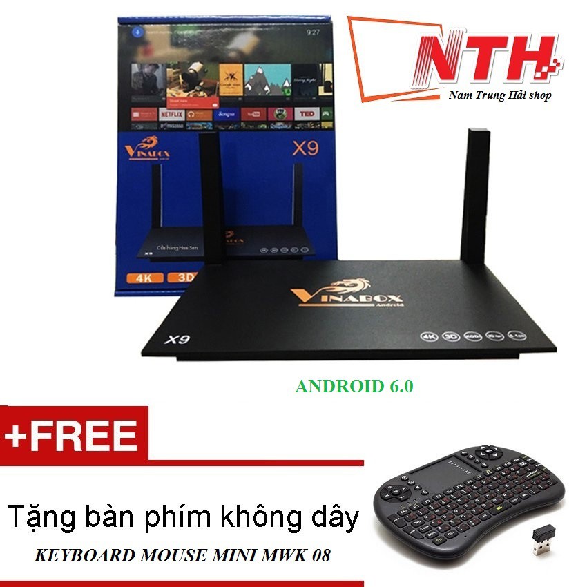 [NAM TRUNG HẢI] Android TV Box Vinabox X9 + PHÌM KHÔNG DÂY