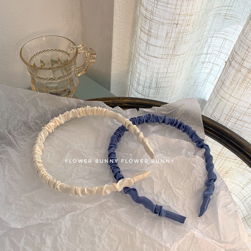 Băng Đô Vải Satin Xếp Ly Thiết Kế Đơn Giản