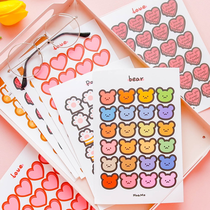 Set 24 Sticker Dán Hình Chân Mèo, Thỏ Dễ Thương Trang Trí Phụ Kiện, Sổ Tay