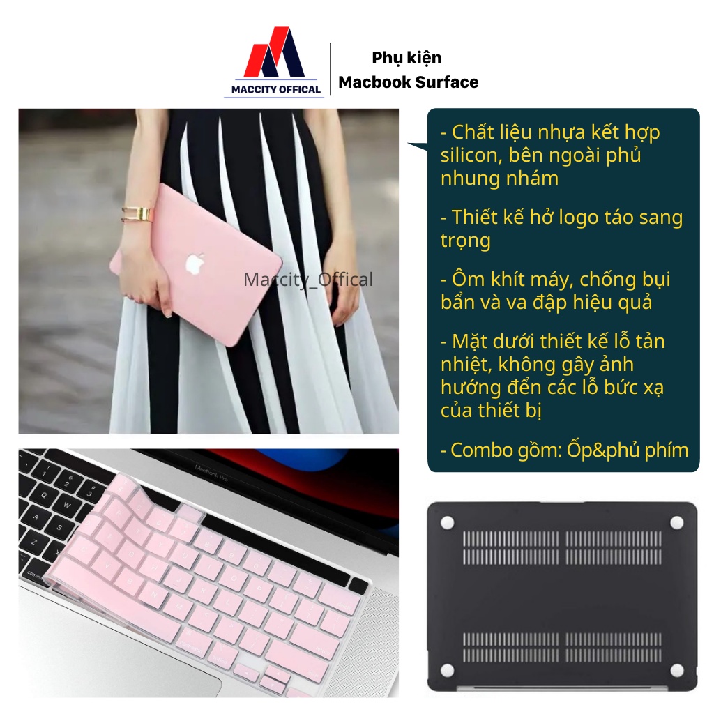 (Update M1) 5in1 COMBO ỐP MACBOOK, CASE MACBOOK + PHỦ PHÍM CHO MACBOOK, MỎNG NHẸ CHỐNG XƯỚC, CHỐNG VA ĐẬP CHO MÁY