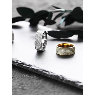 Nhẫn Cuban unisex đính đa bling bling không titan không bảo hành 12 tháng.
