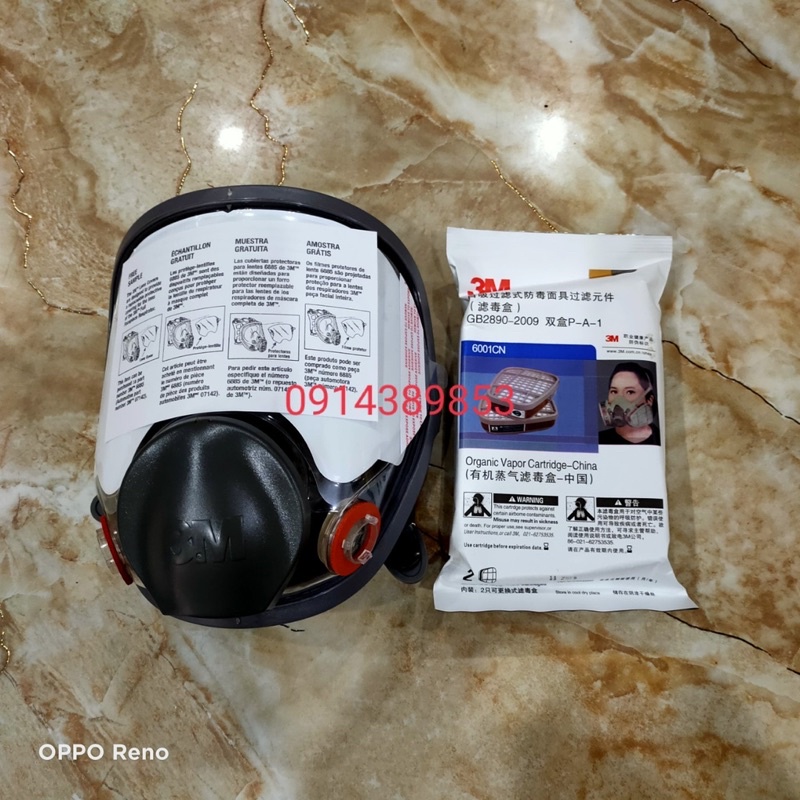 TRỌN BỘ 7 MÓN: 3M 6800 + 2 PHIN LỌC 3M 6003 + NẮP LỌC 3M 501 + TẤM LỌC 5N11