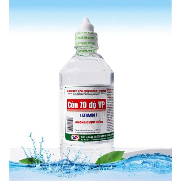 Cồn y tế 1000ml Vĩnh Phúc (70 độ hoặc 90 độ)