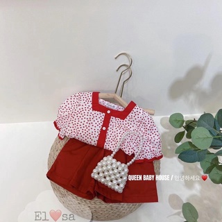 Bộ chấm bi đỏ bé gái