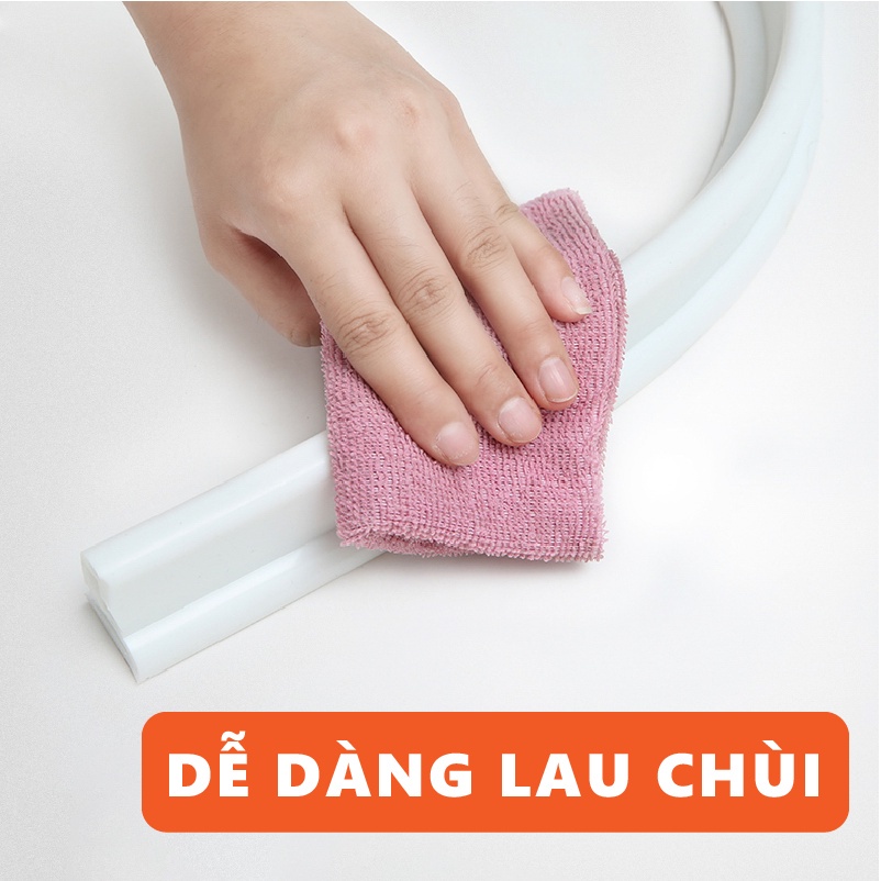 Dải Cao Su Chặn Nước Chặn Cửa Dùng Cho Nhà Vệ Sinh, Miếng Chặn Cửa Nhà Tắm, Máy Giặt, Bồn Rửa Chén (Cao 5cm)