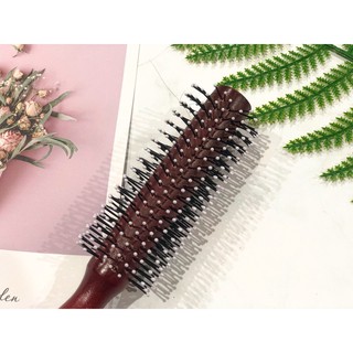 [KAROSE] Lược tròn cán gỗ sấy phồng tạo kiểu tóc