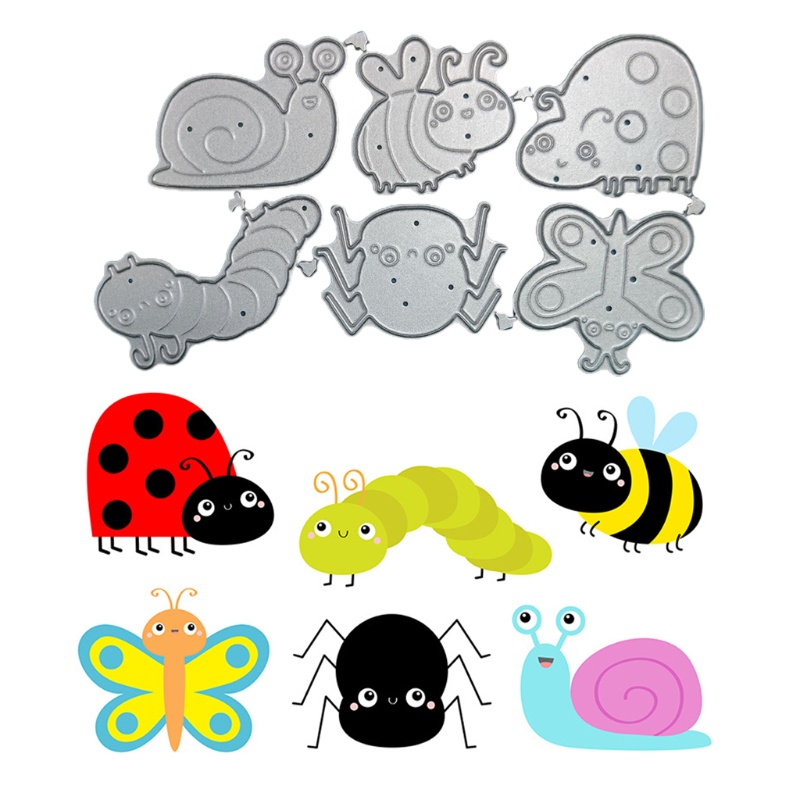 Khuôn Cắt Giấy Làm Từ Thép Carbon Hình Bọ Rùa Hoạt Hình Trang Trí Scrapbook