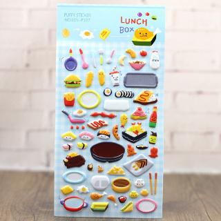 Kawaii Funny  Cartoon Sticker 3D Food Toy For Children Puffy Stickers Girl Diary Scrapbook Mini Kid Book Reward
