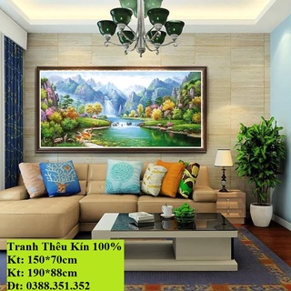 Tranh thêu chữ thập phong cảnh thiên nhiên hùng vĩ thêu kín khổ lớn DX1147 DX1148 E159 E160 E161