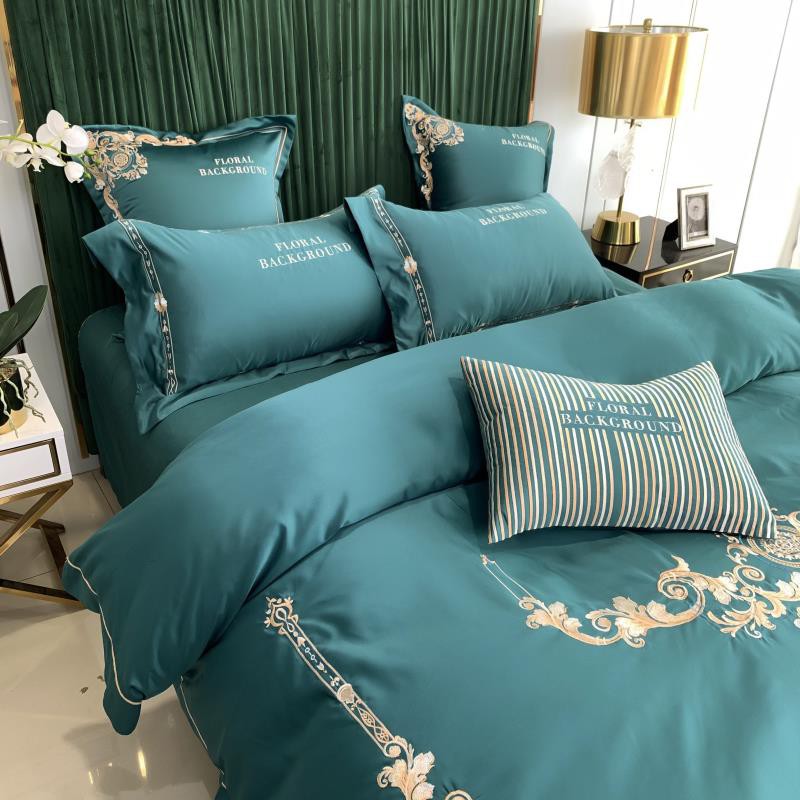 Bộ Chăn Ga Gối Cưới Lụa Silk 4 Món Thêu Hoàng Gia mềm mịn Đẳng Cấp nhập khẩu giá rẻ