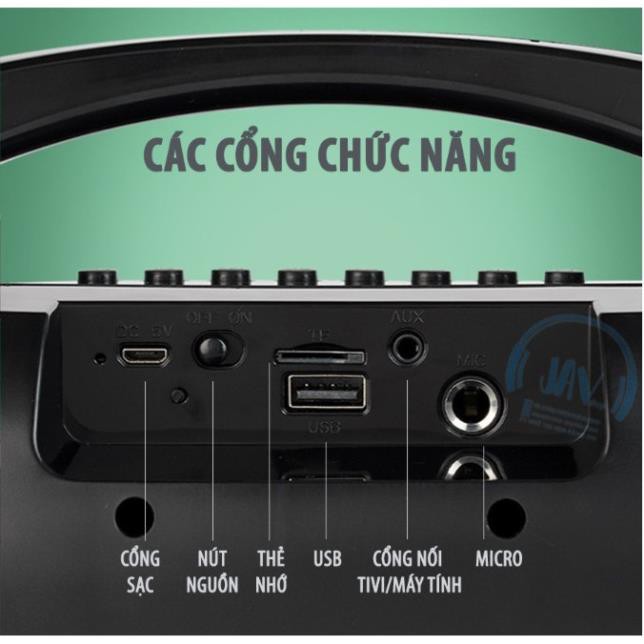 Loa Bluetooth Karaoke Xách Tay Kimiso KM S1 và S2 Tặng Kèm 1 míc hát có dây cắm trực tiếp âm bass hay