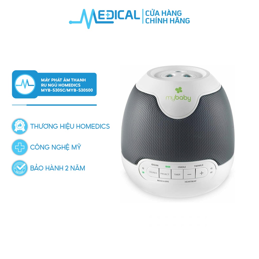 Máy phát âm thanh ru ngủ HOMEDICS MYB-S305C/MYB-S30500 (white noise) có âm thanh êm dịu - MEDICAL