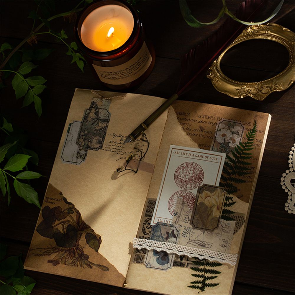 Miếng dán trang trí sổ tay hình hoa hồng phong cách vintage