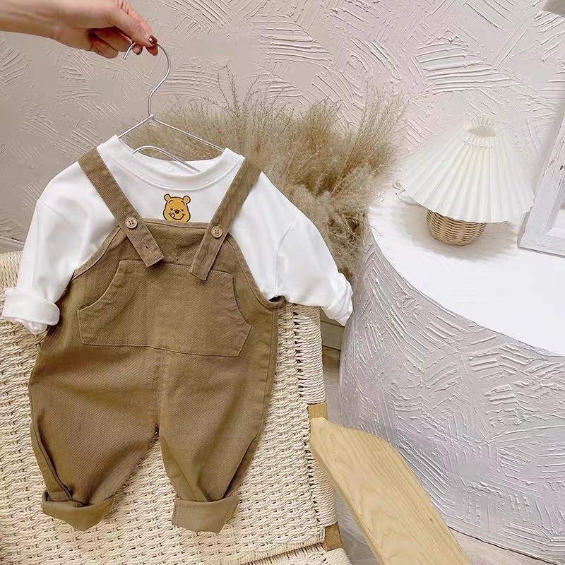 sét yếm kaki kèm áo cotton 4c cho bé trai từ 8-19kg💋