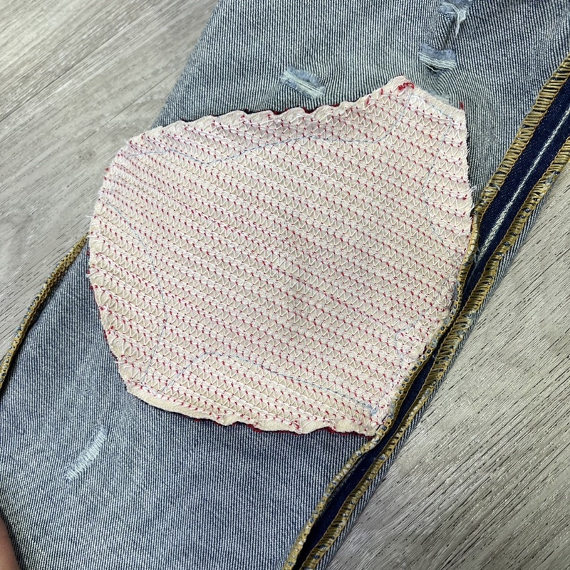 Quần Biker Amiri xanh vá đỏ bản LA mới hot trend 2023