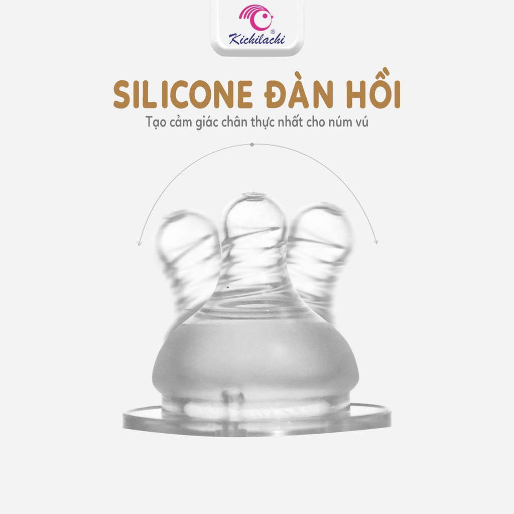 Núm ti silicone Kichilachi siêu mềm cho bé