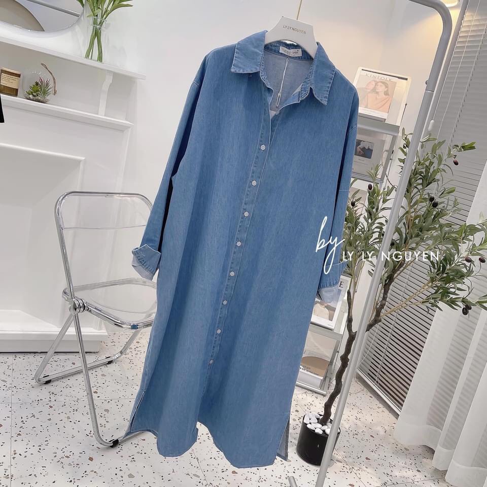 HV-Đầm jean suông tay dài:220k