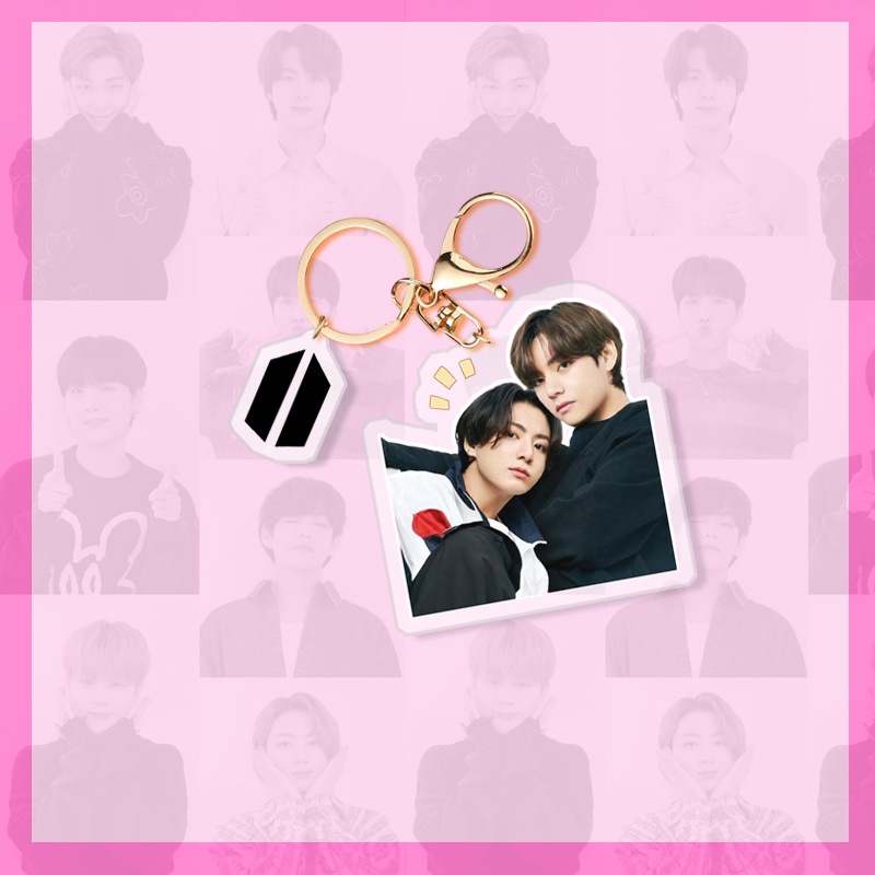 Móc Khóa Acrylic Hai Mặt Hình Nhóm Nhạc BTS Mới