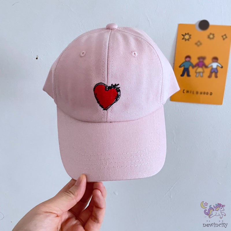 Mũ Lưỡi Trai Hoạ Tiết Hình Trái Tim Phong Cách Hàn Quốc Cho Bé