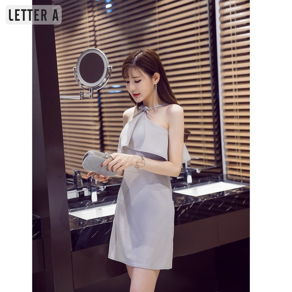 Đầm dự tiệc hở lưng sexy sang chảnh chữ A bèo ngực siêu xinh Letter A DN163
