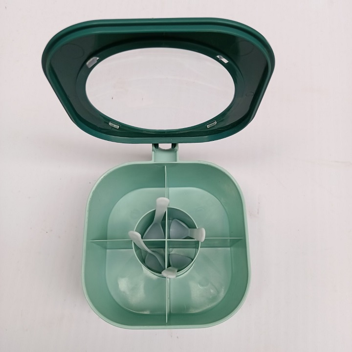 Hộp gia vị 4 ngăn có nắp đậy cao cấp kèm thìa tiện dụng