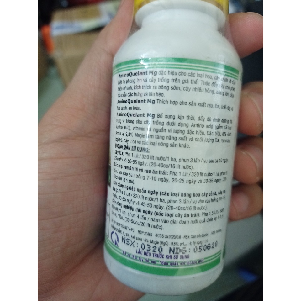 Phân bón Magie hữu cơ - Amino Quelant Mg ( Magie + Axit amin) hàng Mỹ, chai 100 ml