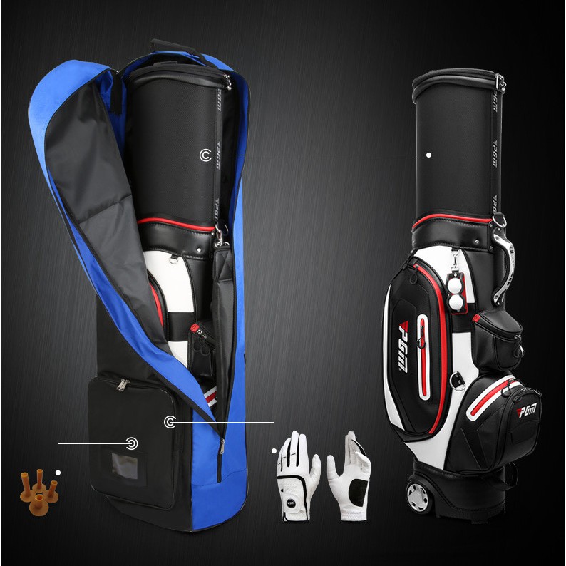 Túi golf hàng không Air Package, túi golf máy bay có bánh xe chính hãng PGM, cover túi bọc gậy golf Travel Bags HKB002