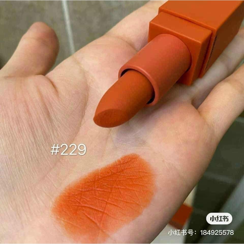 Son 3CE Lip Color 229 Dry Tangerine - Màu Vỏ Quýt Khô, Pha Đất Ít Nên Tươi Trẻ, Năng Động
