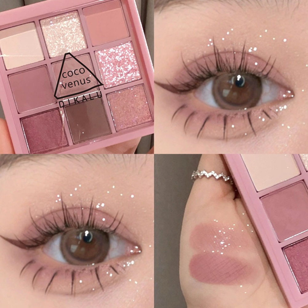 Bảng phấn mắt DIKALU 7/8/9 màu lêlescent matte nude sữa cà phê màu đất hàng ngày Phấn má hồng có độ bão hòa thấp đa năng