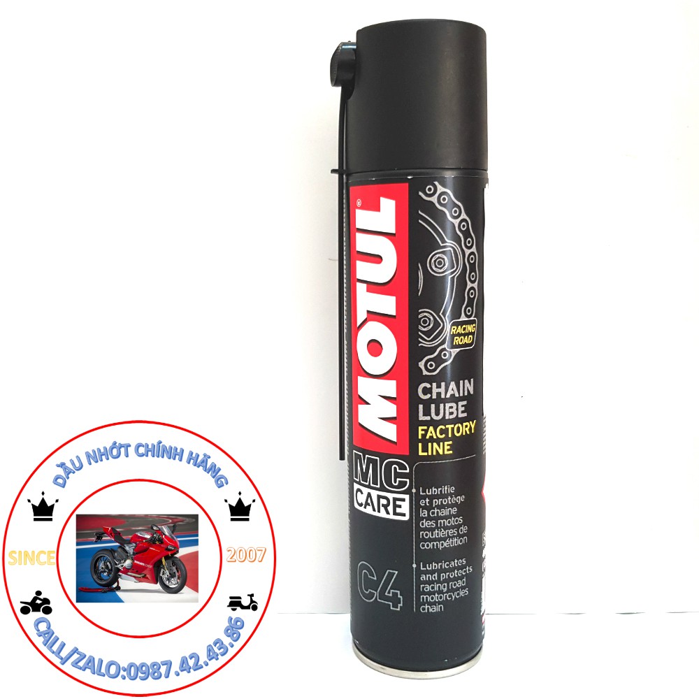 Chai xịt dưỡng sên - xích Motul C4 Factory Line 400ml