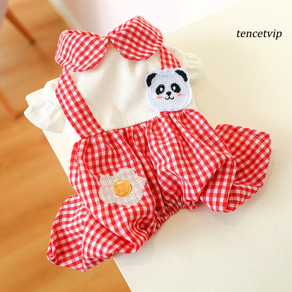 Bộ áo liền quần họa tiết kẻ ô thời trang cho cún cưng