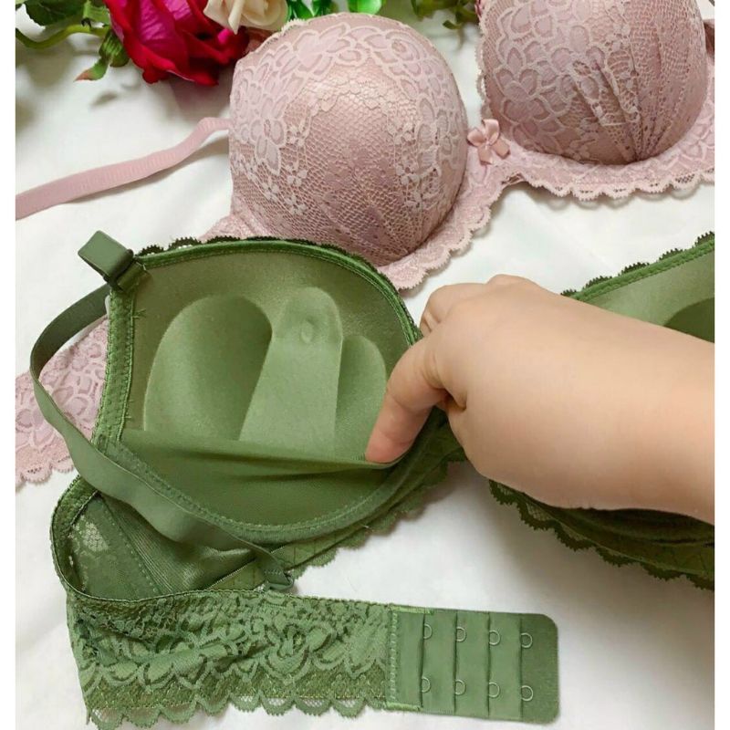 Áo lót ren nâng ngực đệm 5cm, áo ngực không gọng hàng cao cấp siêu nâng đẩy
