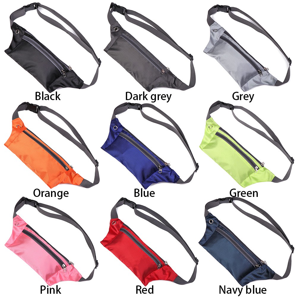 Túi đeo thắt lưng vải canvas nhiều ngăn chống nước thời trang thể thao thường ngày cho nam nữ